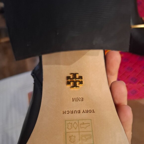 TORY BURCH Black Heeled Equestrian Boots Size 8.5 Like New - Picture 8 of 9